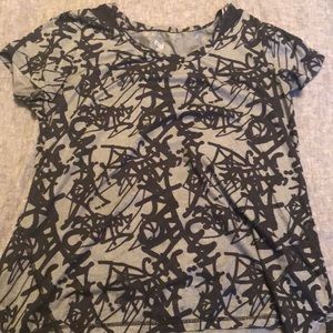 Grey and black patterned workout shirt